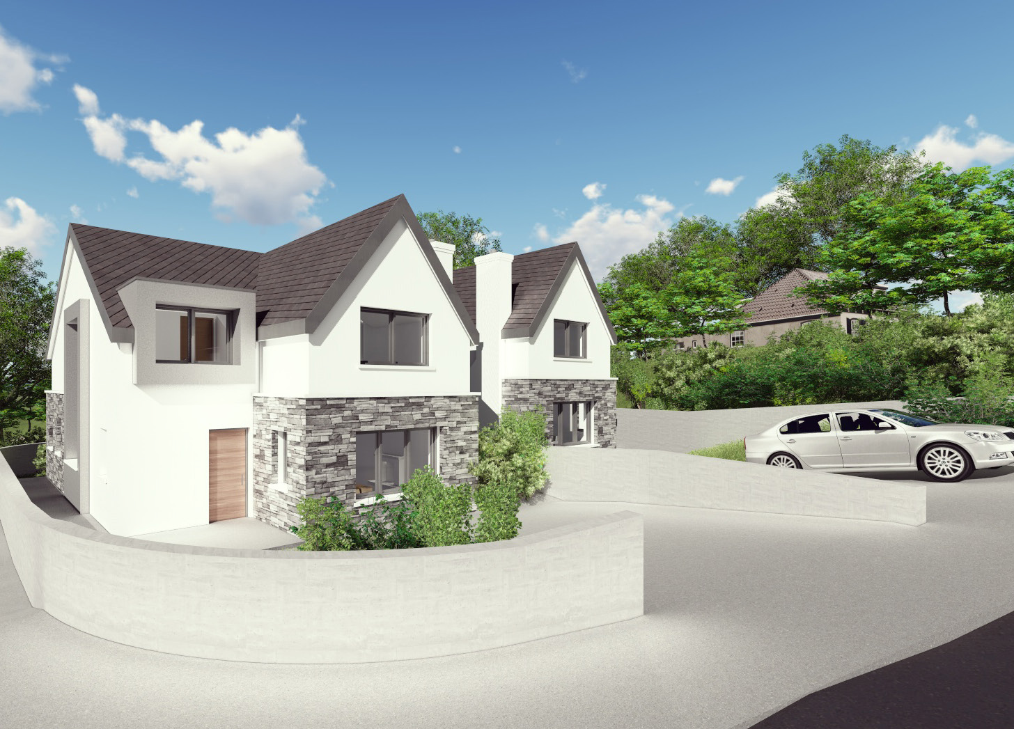 Architectural illustration of homes at Brook Lane in Glanmire